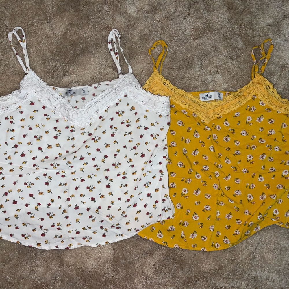 Cropped Floral Hollister Tanks